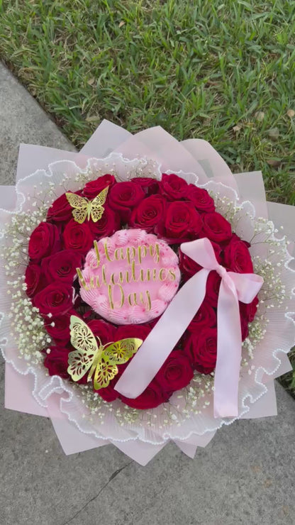 Cake & Rose Bouquet